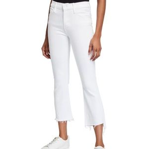 MOTHER Insider Crop Step Fray White Jeans - Size 25
